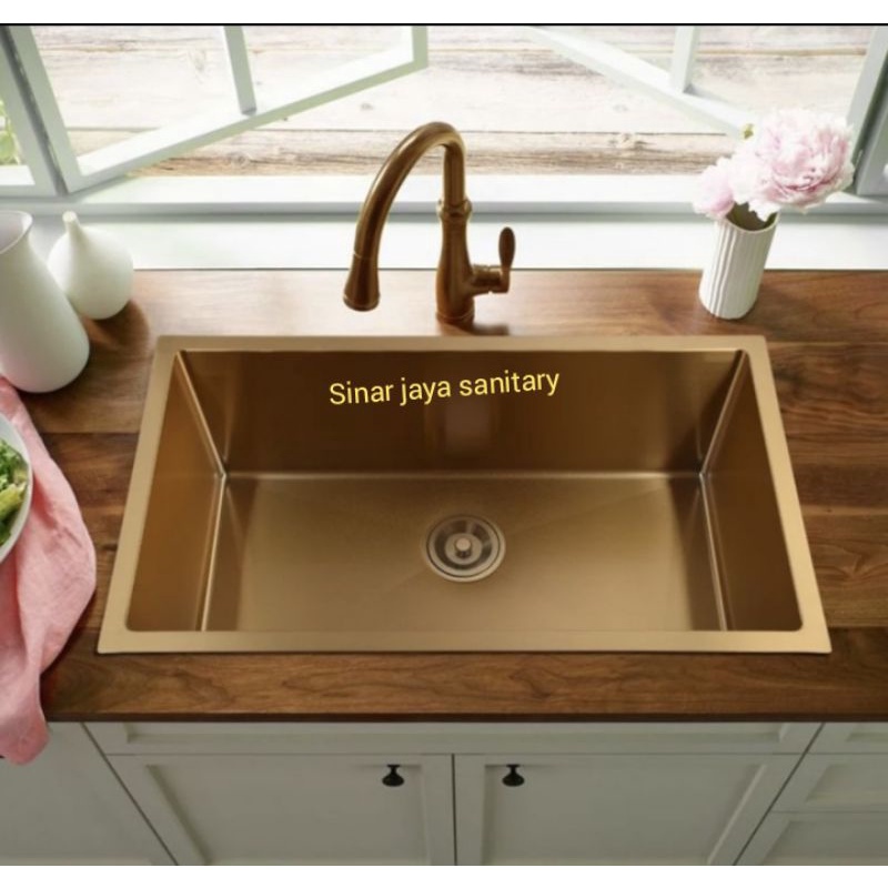 Paket komplit kitchen sink inobe GOLD 6045 / Paket sink minimalis 6045 gold