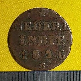 #13.NIS. UANG KUNO / KOIN KUNO NEDERL INDIE 1/4 STUIVER TAHUN 1826