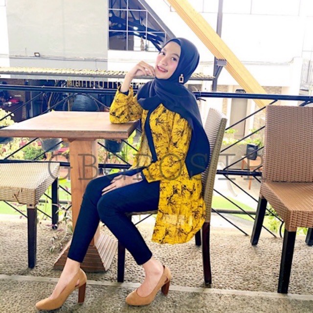 ABSTRAK CARDIGAN KATUN OUTER MOTIF WANITA LONG CARDY