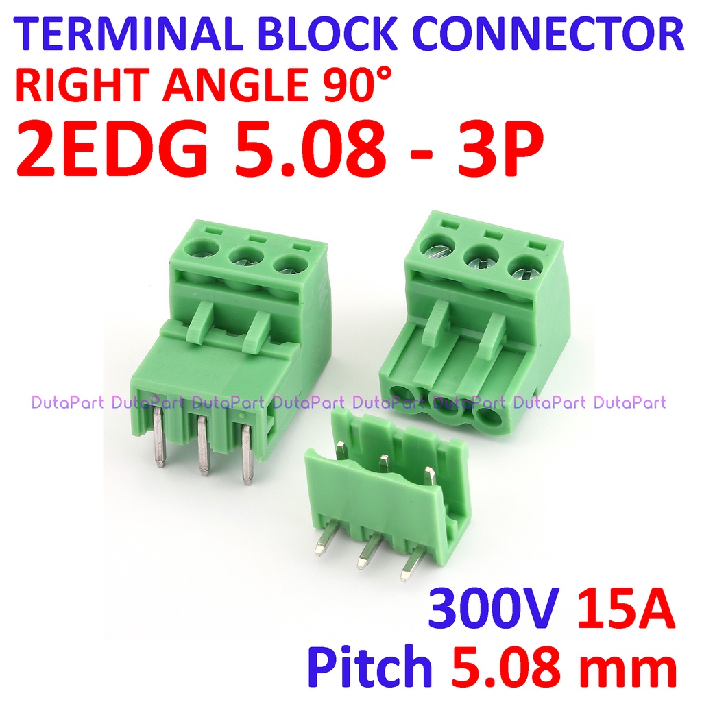 2EDG 5.08 3P 3 Pin Right Angle Siku Terminal Block Connector 5.08mm