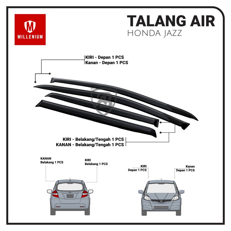 TALANG AIR PINTU MOBIL HONDA JAZZ 2001 - 2007 MODEL SLIM