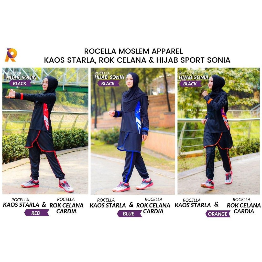 ROCELLA SET OLAHRAGA || KAOS STARLA || ROK CELANA CARDIA || SET BAJU OLAHRAGA WANITA