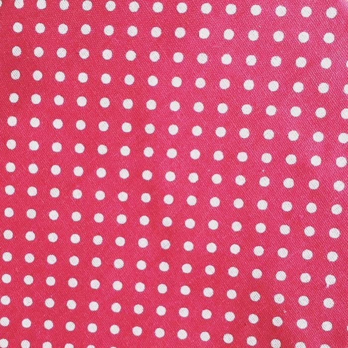 KAIN KANVAS IMPOR MOTIF POLKADOT PUTIH/DIY/KAIN CANTIK/KAIN IMPOR