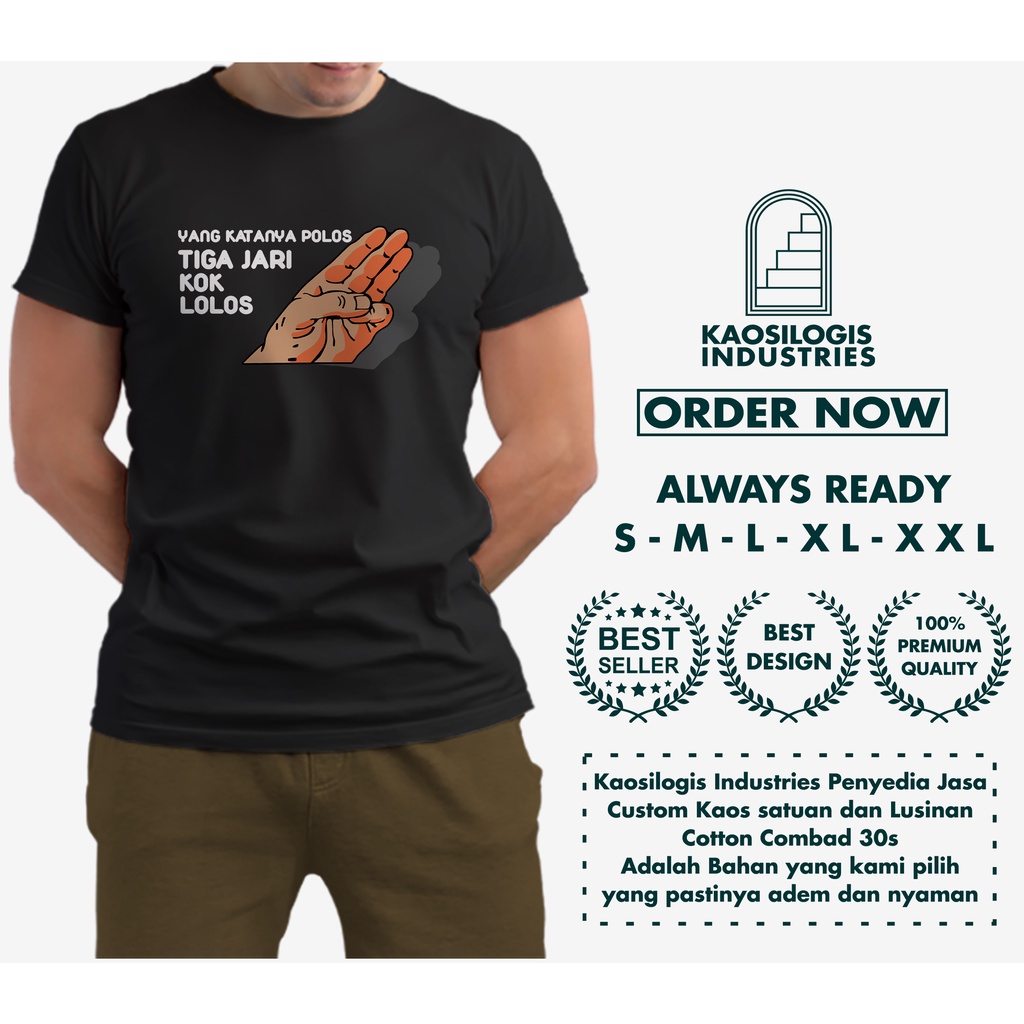 Kaos Baju Distro Katanya Polos 3 jari Lolos