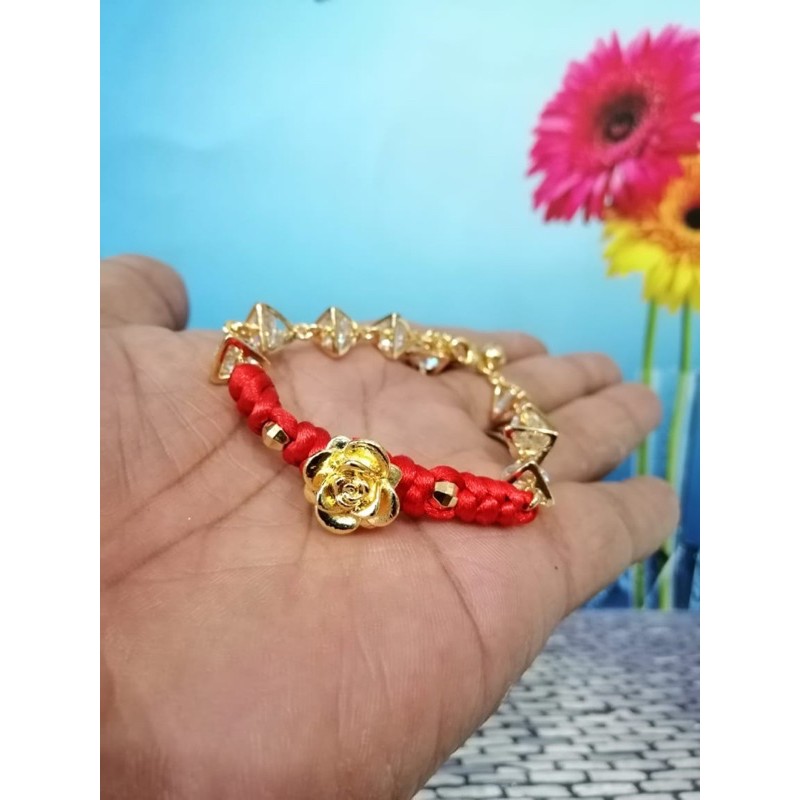 gelang tangan wanita //gelang permata //gelang rajut //perhiasan lapis emas emas