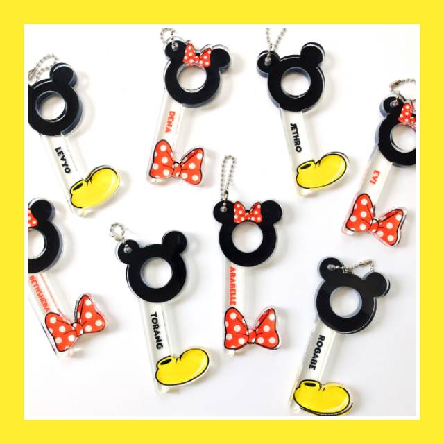 Corona finger cofing mickey minnie akrilik tebal custom nama zero touch tool