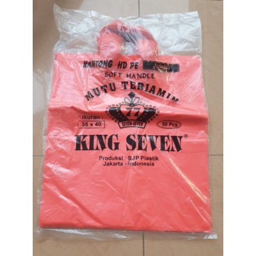 

✨ BISA COD ✨ Kantong Plastik HDPE King Seven Soft Handle POLOS uk 35 x 40 isi 50