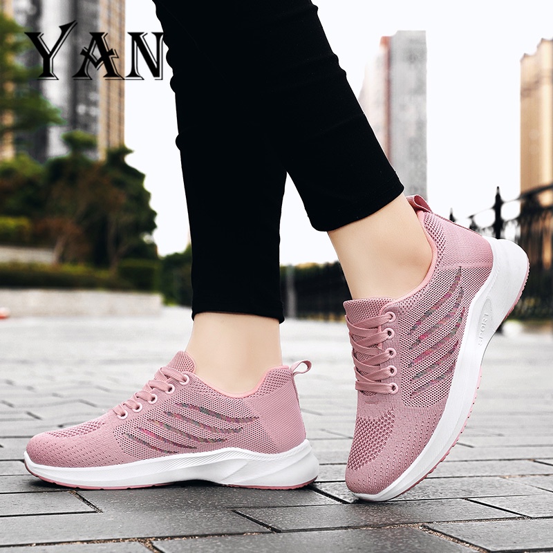 YAN Sepatu Sneakers Wanita Sepatu Olahraga Wanita Bernapas