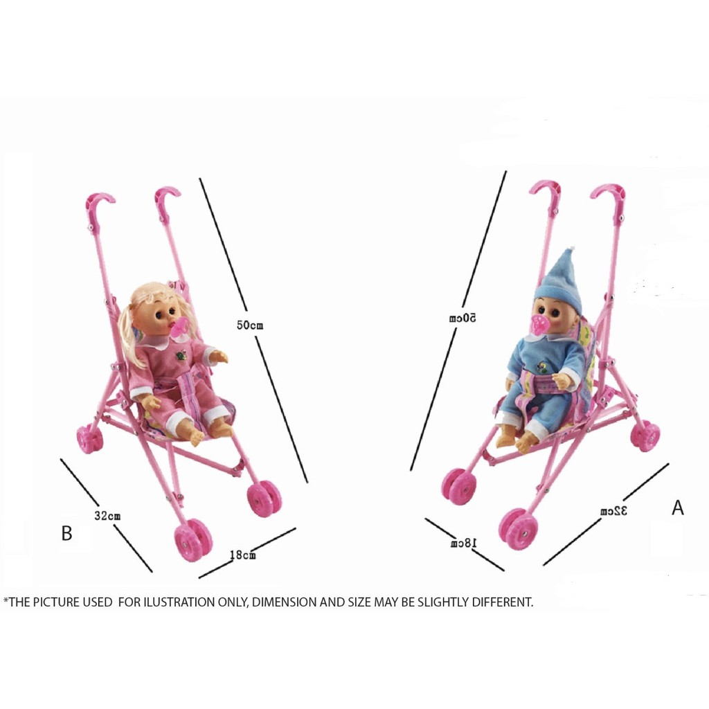 MAINAN ANAK PEREMPUAN STROLLER SET BONEKA KANTONG