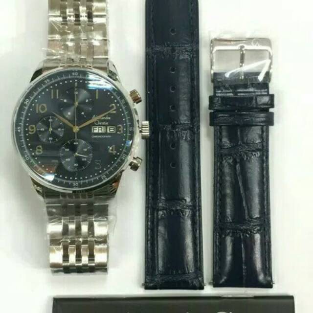 JAM TANGAN PRIA ALEXANDRE CHRISTIE AC 6492 SILVER PLAT BLACK