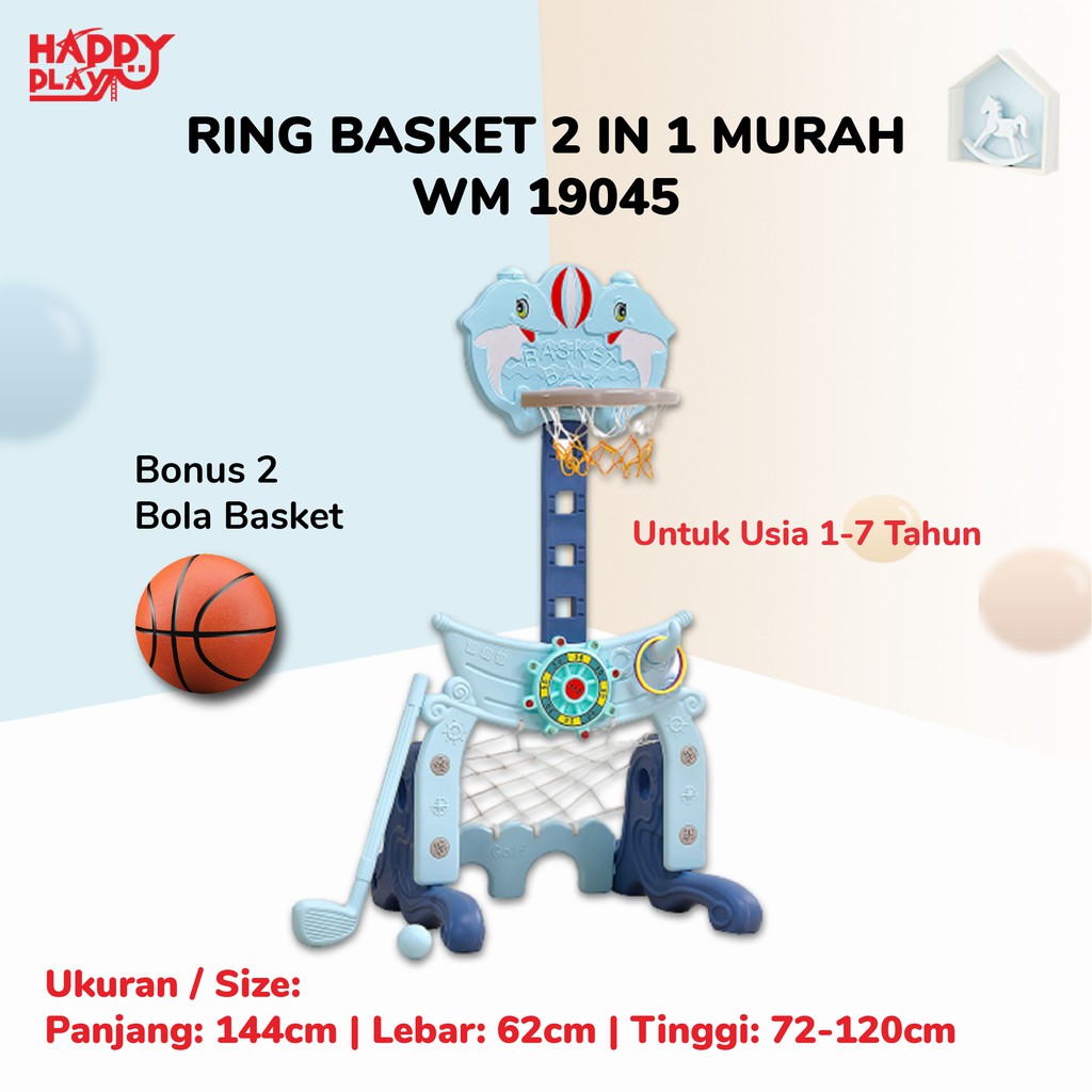  MAINAN  ANAK  RING  BASKET GAWANG BOLA 2 IN 1 MURAH WM19045 