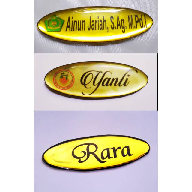

Name tag oval