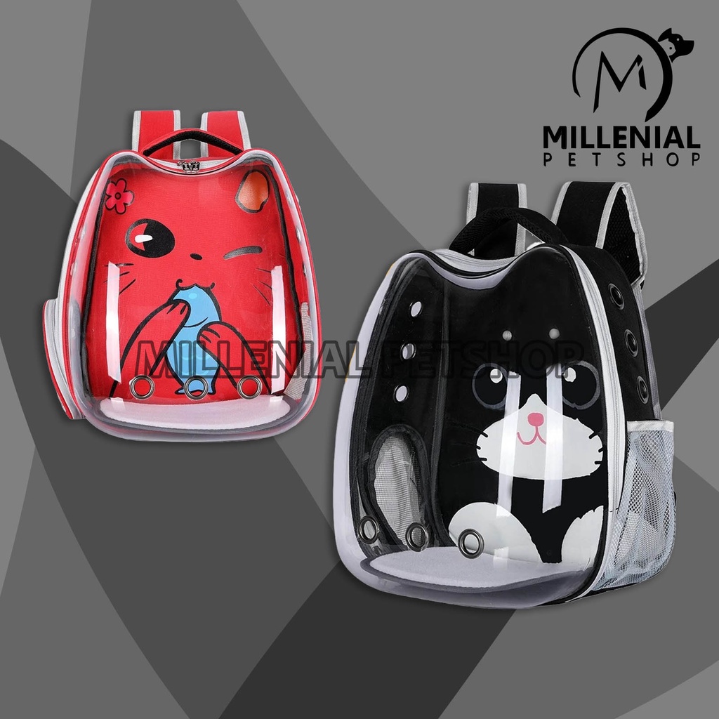 Tas Astronot Anjing Kucing Motif Bergambar Ransel Cargo Anjing Kucing