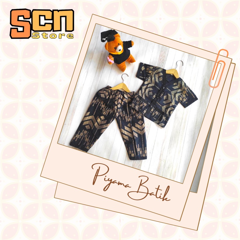 SCN STORE Baju Tidur Anak Batik Unisex Usia 6 Bulan-7 Tahun