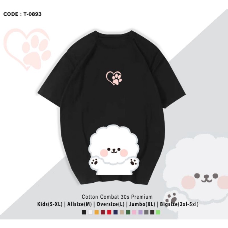 KAOS DOGGY SHIRO WHITE/KAOS KATUN DOGGY GUGUK LUCU