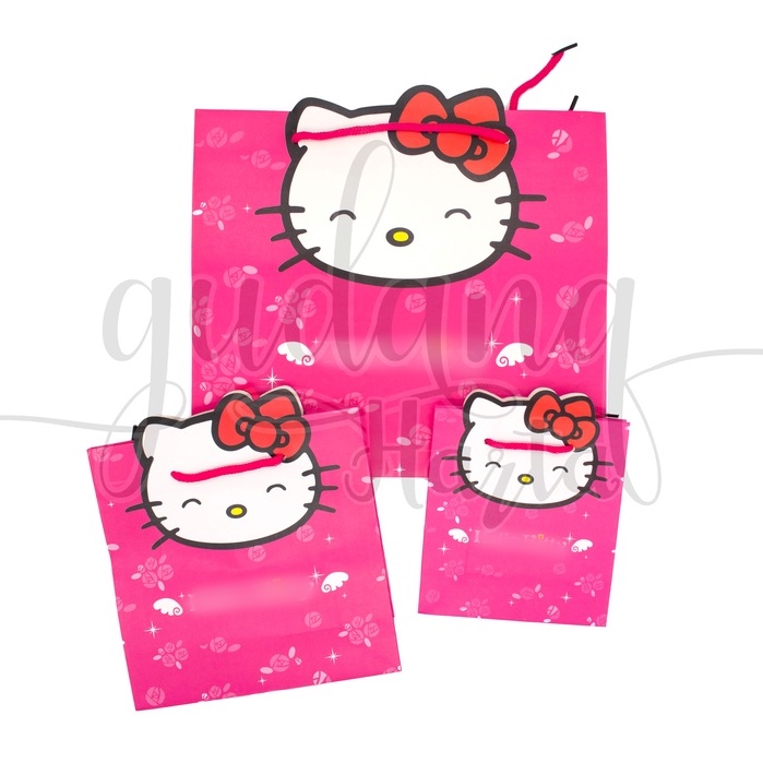 Paper Bag Pink Cat Tas Bungkus Kado Unik Motif Kucing Lucu GH 507112