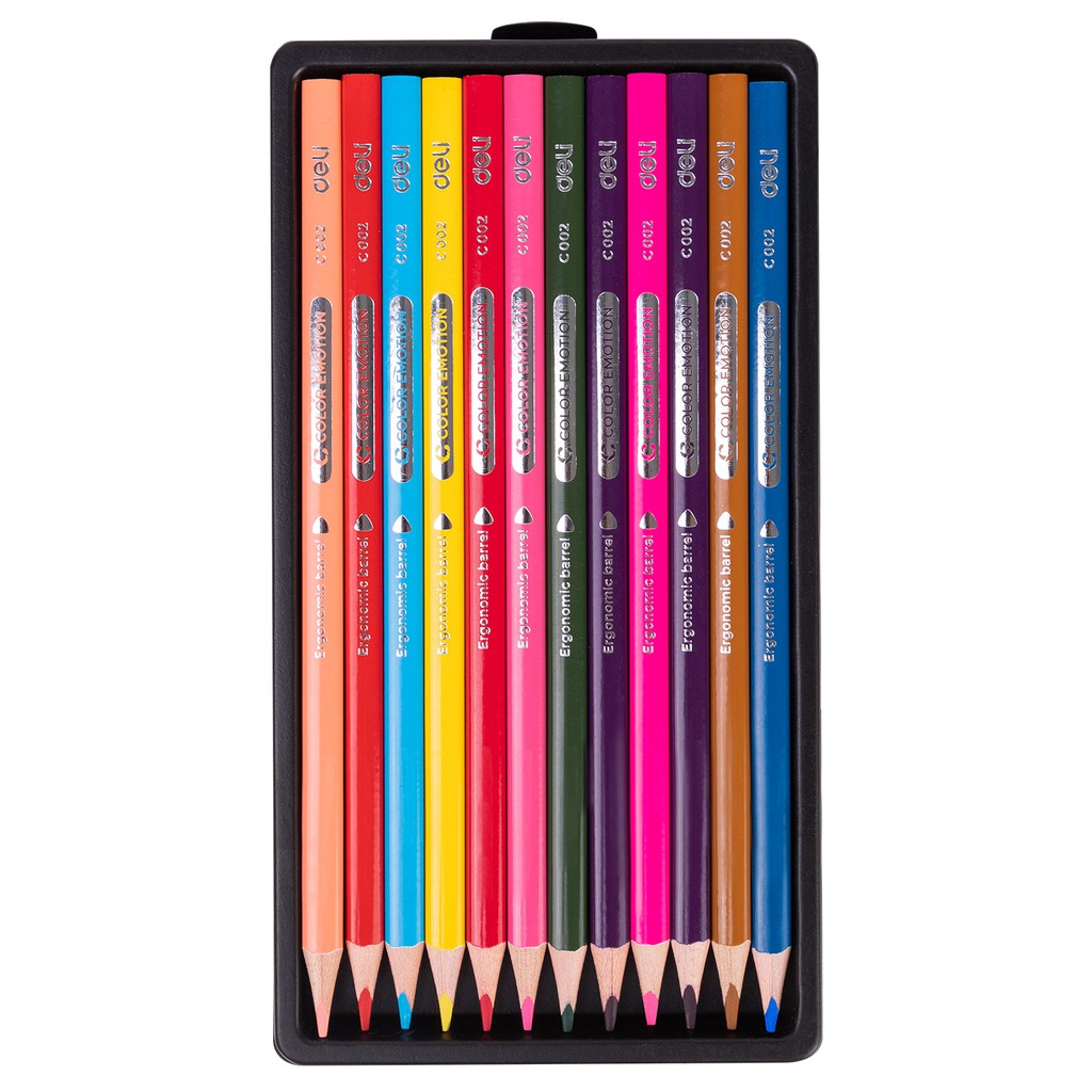 Deli Pensil Warna Kayu 12/18/24/36 Warna leads berkualitas tinggi pewarnaan extra halus EC00230-2