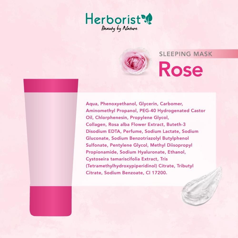 HERBORIST SLEEPING MASK 80GR ROSE MASKER WAJAH UNTUK TIDUR SKINCARE