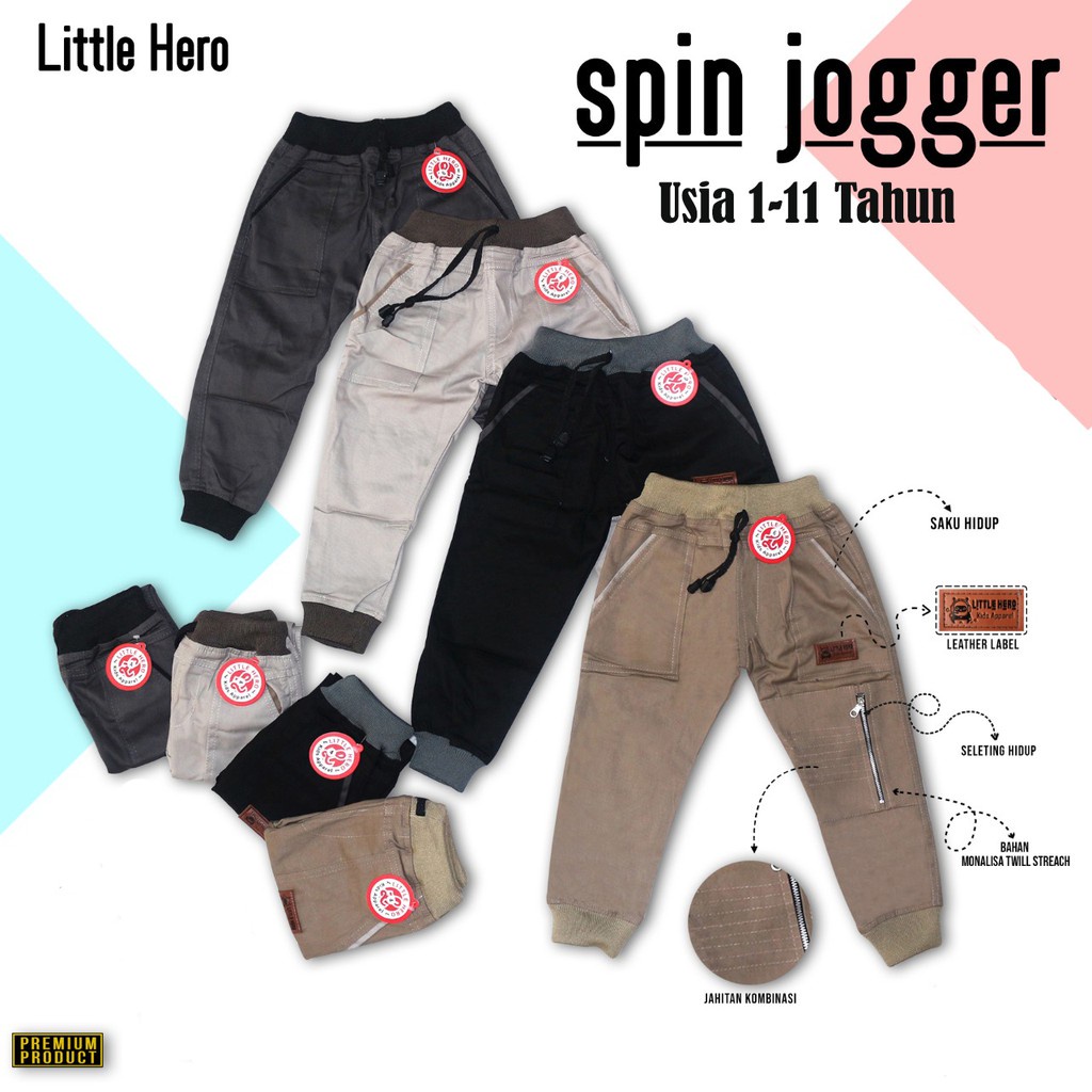 Little Hero Celana Chinos Jogger Spin Kids 1-11Tahun