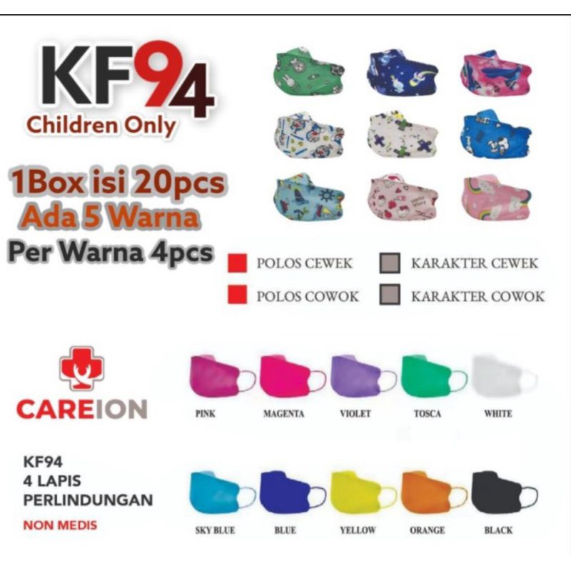 masker kf94 anak rainbow