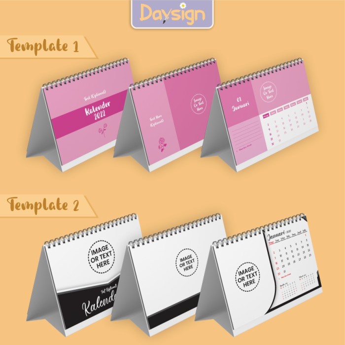 

READY Kalender Duduk Meja Custom 21x15 Satuan 2022 - Template 1 BERKUALITAS