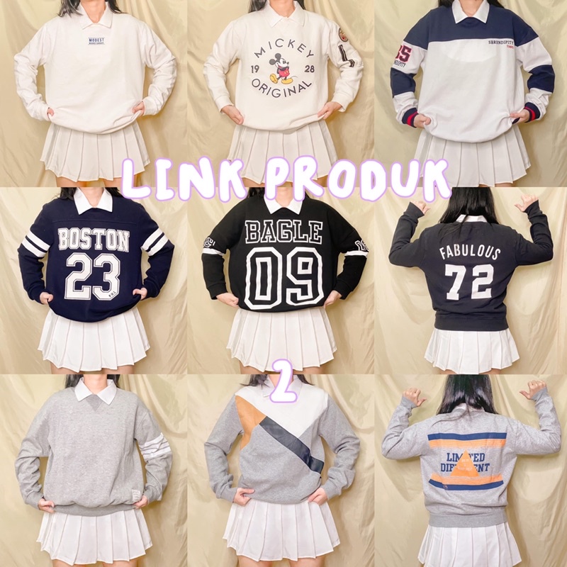 Thrift Crewneck, Crewneck Oversize, Sweater Oversize Thrift - Premium, Branded, Lengan Balon, Murah