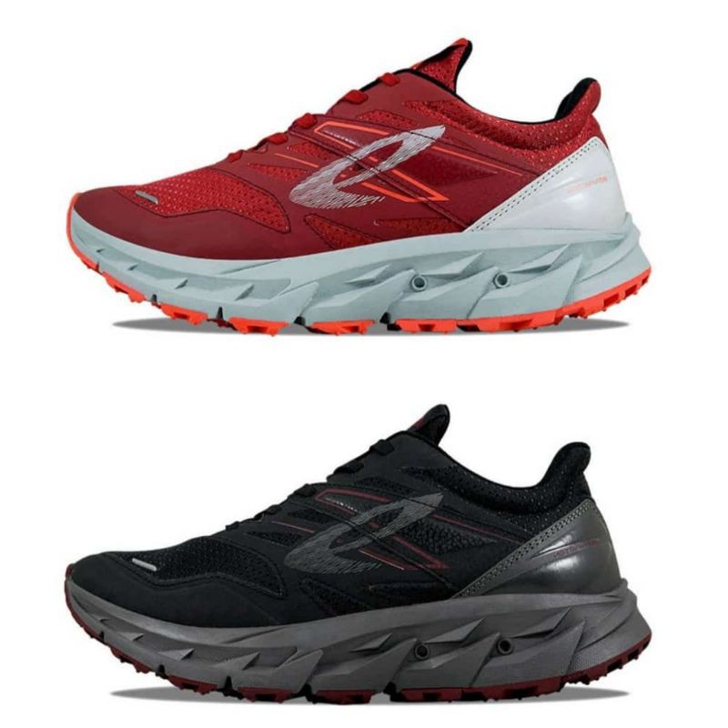 Sepatu Running Nineteen 910 Yuza Evo Hitam Merah Terbaru