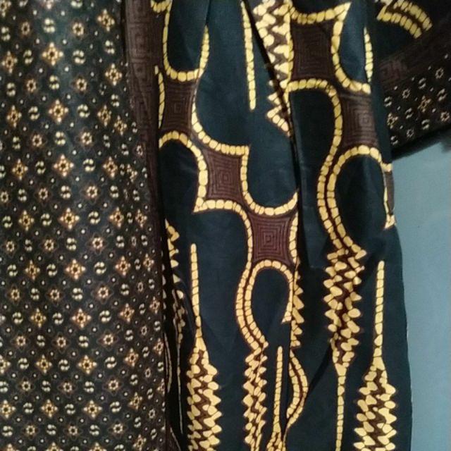 Couple Gamis Batika Parang Black Sarimbit Gamis Batik Kombinasi Long Dress Klok Seragam Pesta Muslim