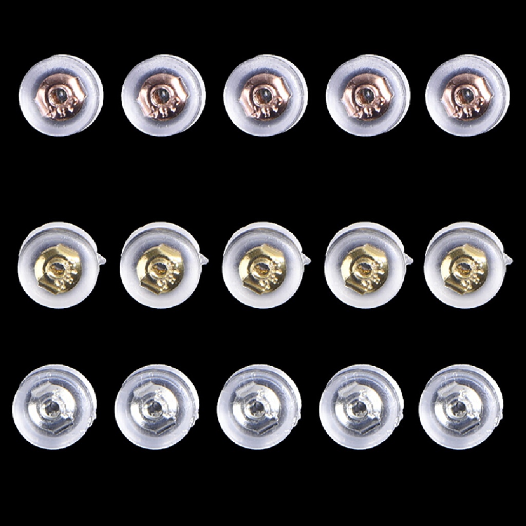 (AdornmentNo1) 10pcs / Set Stopper Belakang Anting Tusuk Bentuk Kacang Transparan Untuk Perhiasan