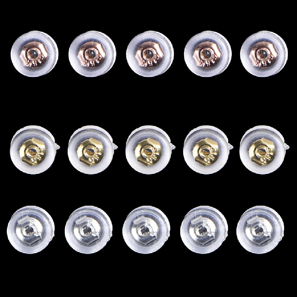 【beautifulhome12.id】 10Pcs Soft Clear Earnuts Earrings Backs Plugs Stoppers Findings Useful Jewelry .