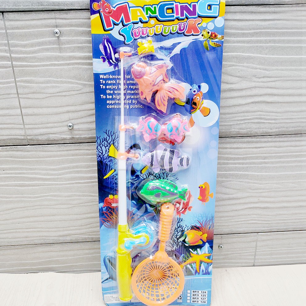 Mancing Yuk 128 Mainan Pancing 4 Ikan Magnet Joran Jaring Fishing Game