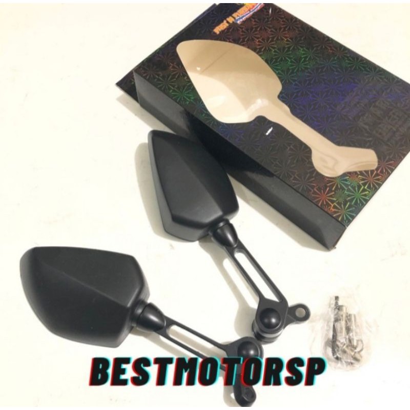 Spion Ducati Fast Bikes Hitam Kaca Bening Universal Nmax Aerox Lexi ADV PCX Vario Dll