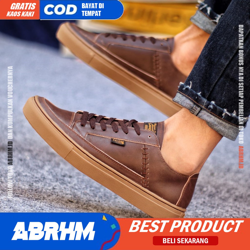 ABRHM x SINTE Sepatu Kasual Loafers Pria Sepatu Pria Casual Kulit Asli Original Sepatu Kerja Cowok Semi Formal Kuliah Kondangan Gaya keren Kekinian Murah Terlaris