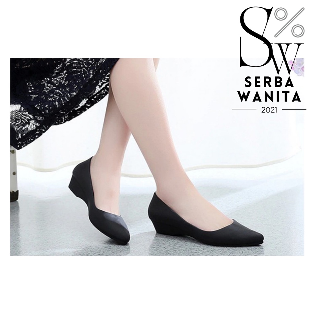 Sepatu Pantofel Wanita Wedges Jelly Karet Terbaru Sepatu Kantor Wanita Wedges Wanita Jelly Import