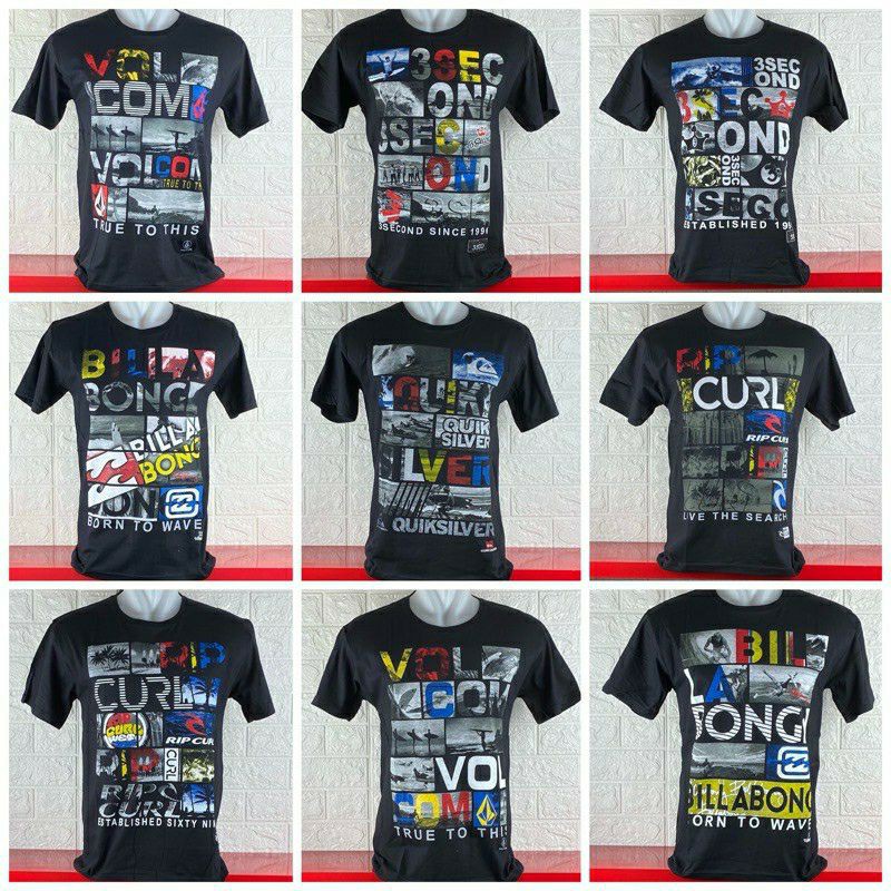 KAOS PRIA / KAOS SURFING / DISTRO HITAM PREMIUM /BAJU MURAH