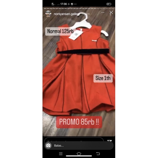 Dress pesta anak import pita pinggang