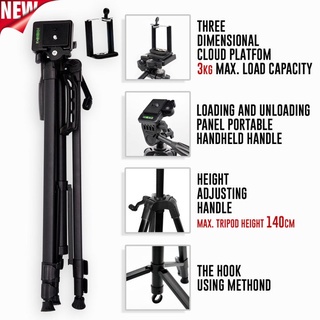 TRIPOD CAMERA 3366 YUNTENG ORIGINAL TRIPOD + HOLDER CAMERA DV SLR PORTABLE LIVE FULL LIGHT BRACKET/Free Holder U