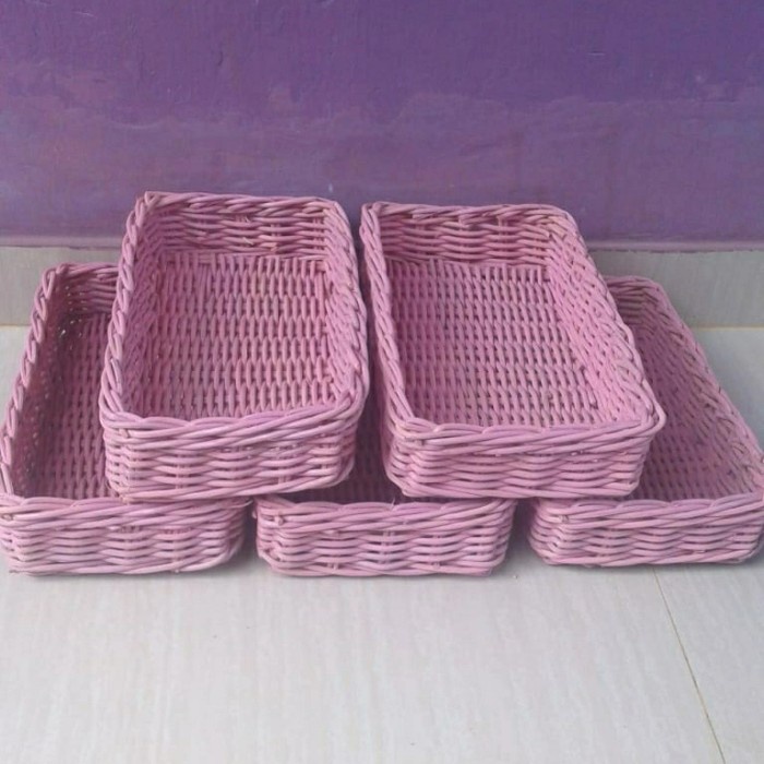 keranjang rotan nampan buah parcel dan sovenir murah 35 X 18 X 7 cm