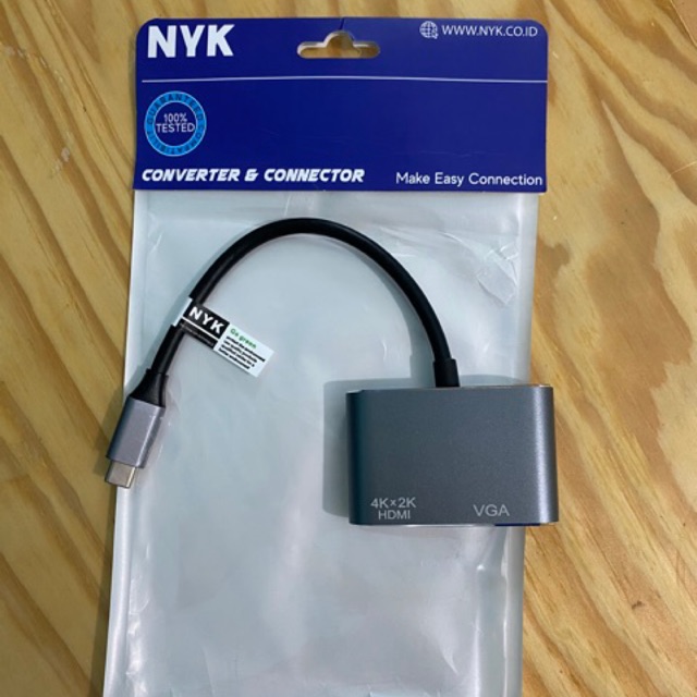 Converter USB Type C To HDMI Dan VGA Adapter 2IN1