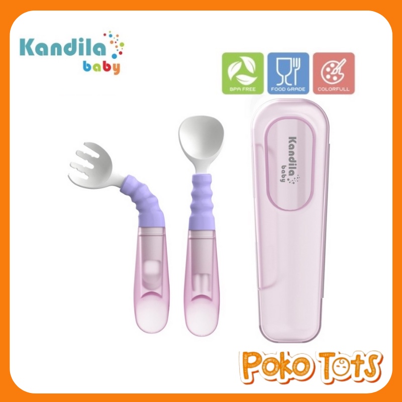 Kandila Baby Twisting Fork &amp; Spoon Set Sendok dan Garpu Makan Bayi