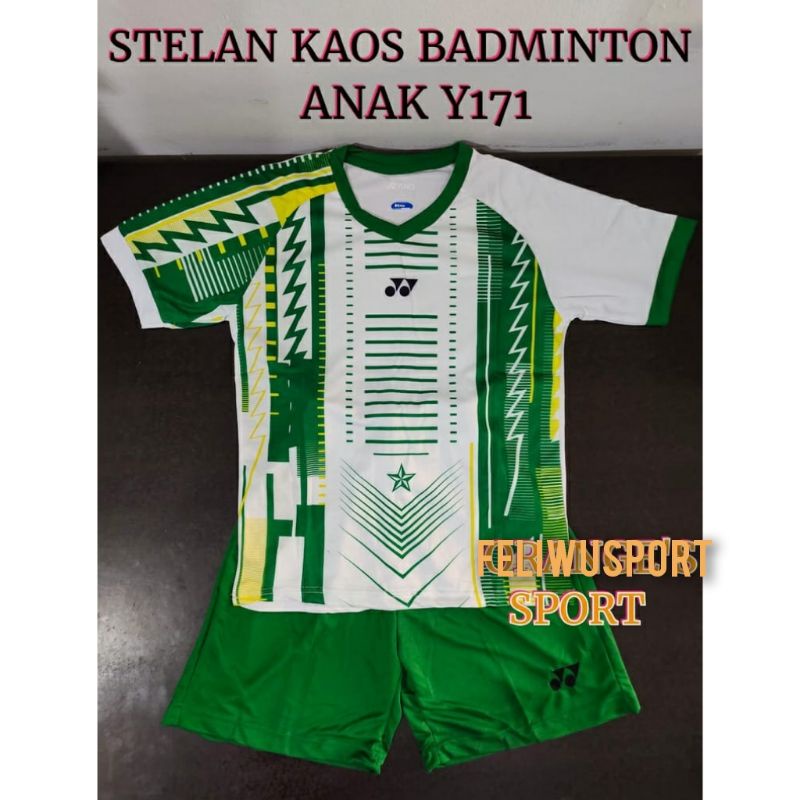 BAJU SETELAN BADMINTON ANAK Y171/JERSEY BULUTANGKIS