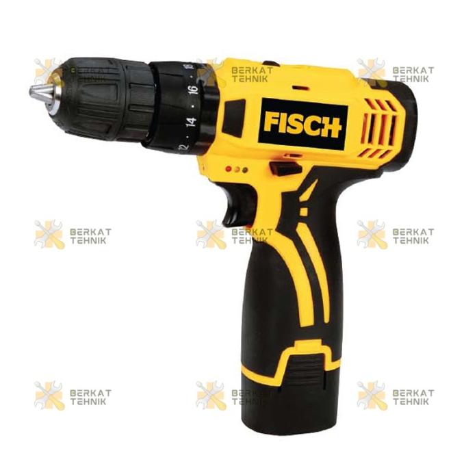 MESIN BOR BATERAI FISCH F168V 10MM CORDLESS CHARGER BESI KAYU TEMBOK