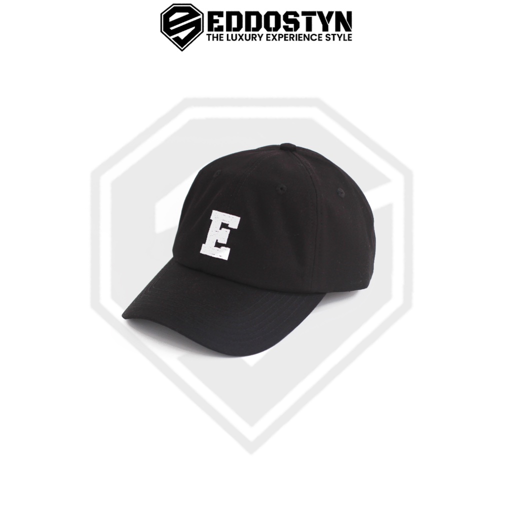 Topi Polocaps Baseball Pria Wanita Dewasa Original Premium Eddostyn Full Hitam