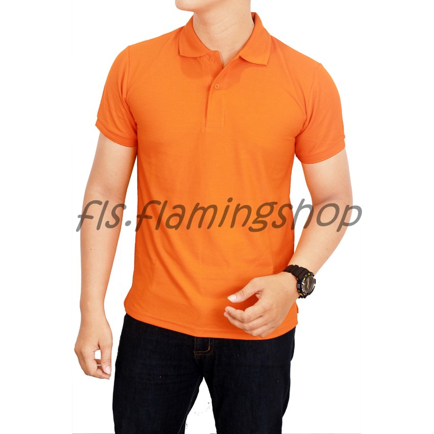 Polo Shirt Orange/Tshirt Polo/Kaos Kerah Polo/Kaos Polo/PoloShirt/Kaos Berkerah/Baju berkerah
