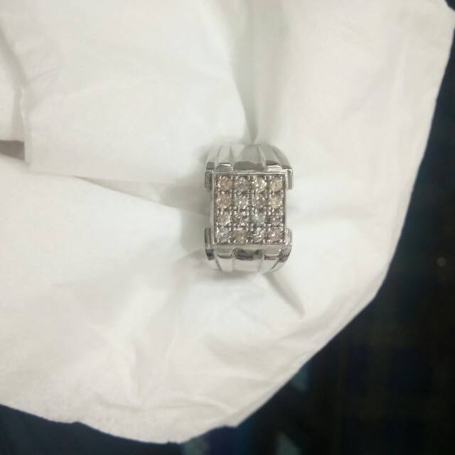 Cincin full berlian pria ring perak ringsize 18 full berlian eropa