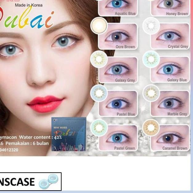 ✳ NEW MORE DUBAI MINUS (-4.50 s/d -6.00) / 14.5MM / SOFTLENS By CTK / Soflen Softlen Soflens ➭