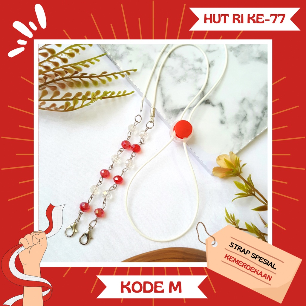 PGX Konektor &amp; Strap Masker Merah Putih 17 Agustus Spesial HUT RI Ke 77