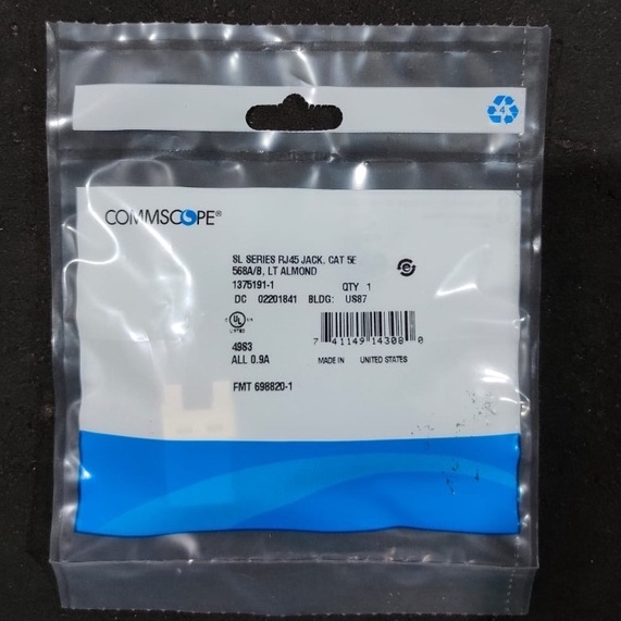 Konektor COMMSCOPE AMP Modular Jack RJ45 Cat.5 SL Series Almond Original | Cat5