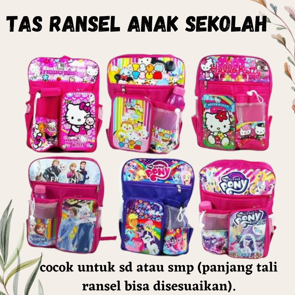 [BISA COD] TAS ANAK SEKOLAH / TAS RANSEL ANAK PAUD TK MOTIF GARTIS BOTOL MINUM