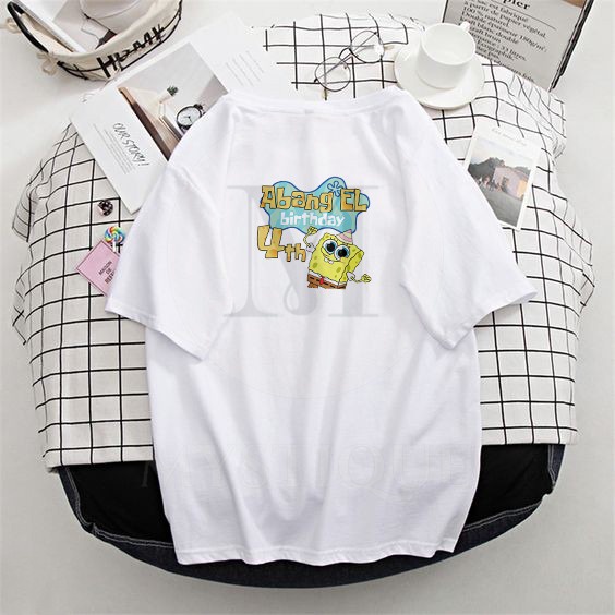 MYSTIQUE.ID-BAJU KAOS SPONGE*BOB 4 TH T-SHIRT LUCU DAN AESTHETIC